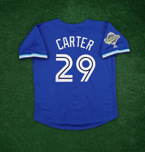 Joe Carter 1993 Toronto Blue Jays Cooperstown World Series Alt Blue Jersey