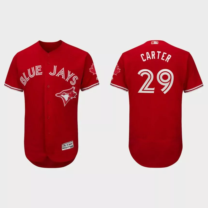 Joe Carter Toronto Blue Jays Canada Day Flex Base Jersey – Scarlet