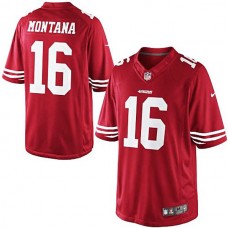 Joe Montana Scarlet San Francisco 49ers #16 Retired Player Limited Jersey