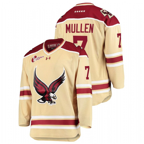 Joe Mullen College Hockey Boston College Eagles Beige Jersey