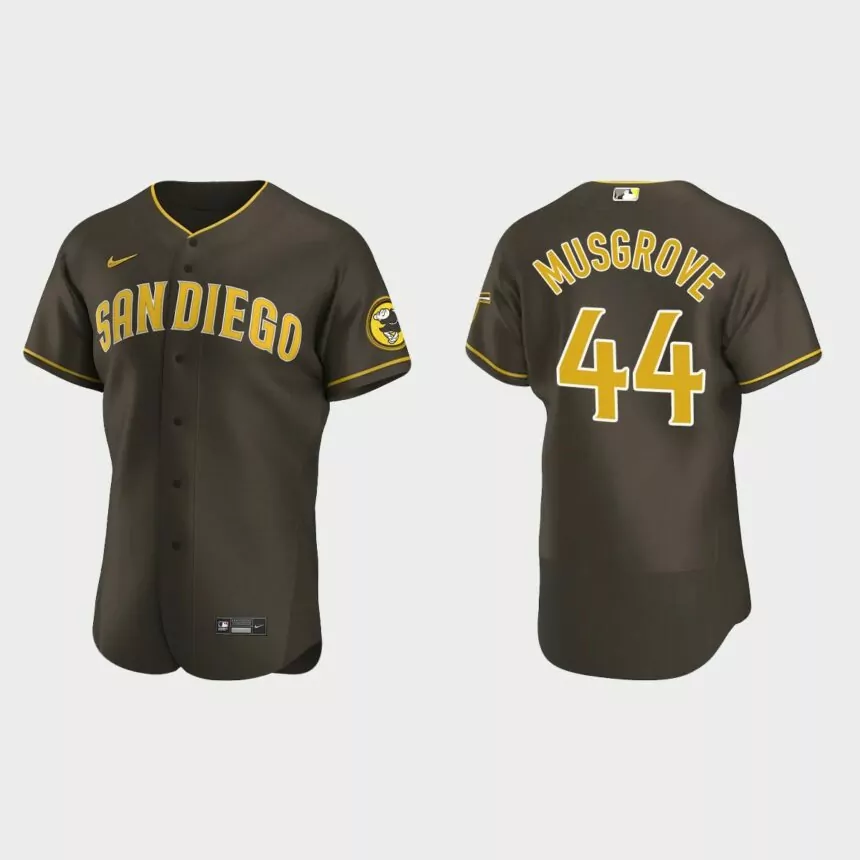 Joe Musgrove #44 San Diego Padres Authentic Road Jersey – Brown