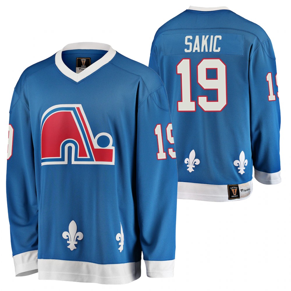 Joe Sakic Quebec Nordiques Heritage Vintage Jersey Blue