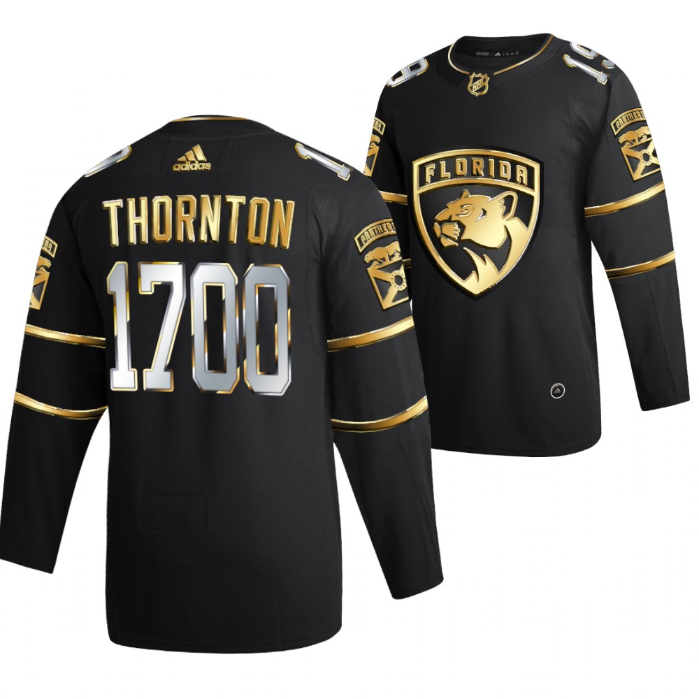 Joe Thornton Florida Panthers Black 1700th Game Milestone Jersey Golden Edition