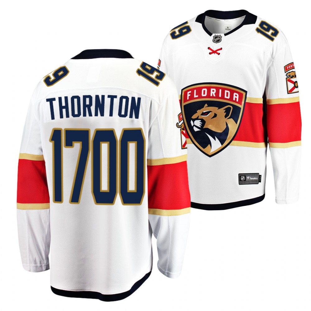 Joe Thornton Jersey Florida Panthers 1700 Career Games White Commemorative Edition