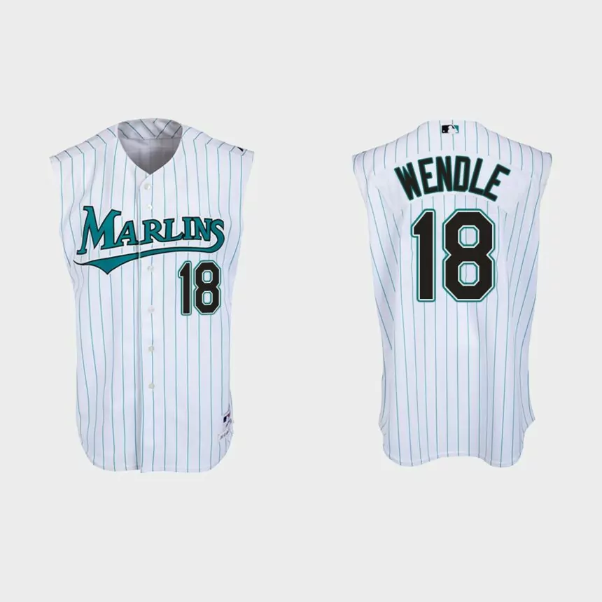 Joe Wendle Florida Marlins Throwback Jersey – White Teal