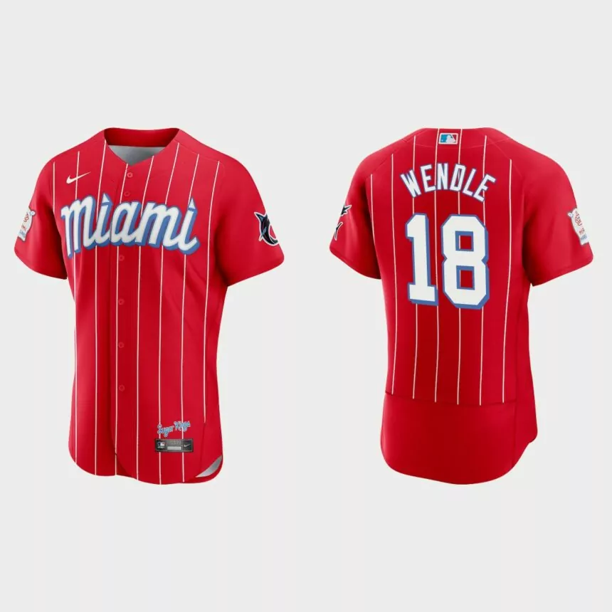 Joe Wendle Miami Marlins City Connect Authentic Jersey – Red