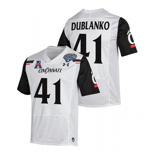 Joel Dublanko Cincinnati Bearcats White 2021 Cotton Bowl College Football Playoff Jersey
