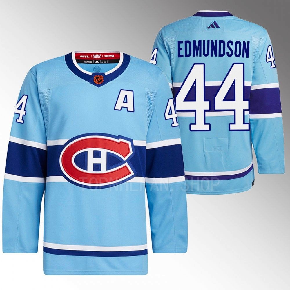 Joel Edmundson 2022 Montreal Canadiens Blue Reverse Retro 2.0 Authentic Primegreen Jersey