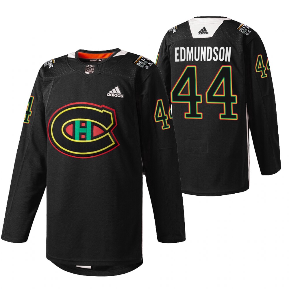 Joel Edmundson Canadiens Black History Night Jersey Black Warmup