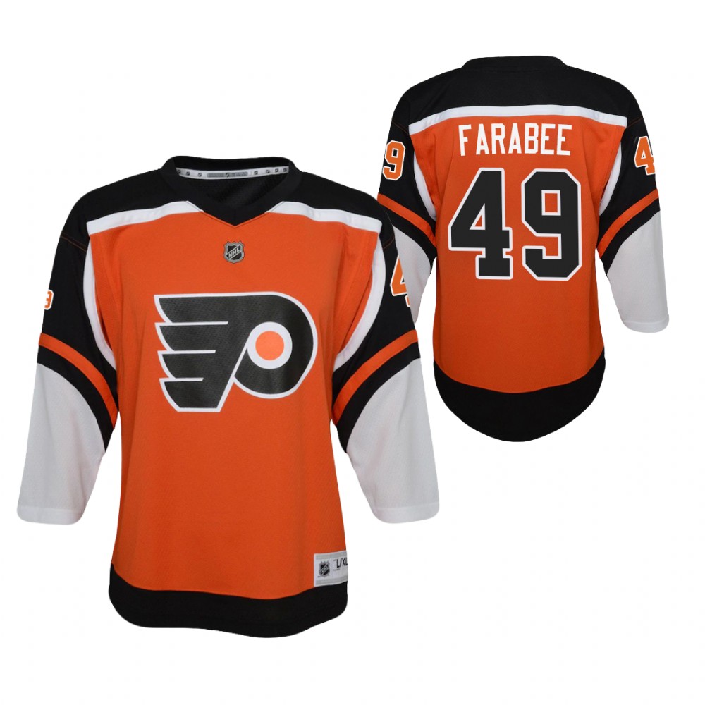 Joel Farabee Philadelphia Flyers 2021 Reverse Retro Orange Youth Jersey Replica