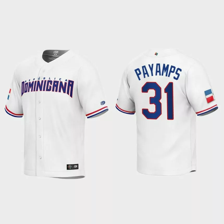 Joel Payamps Dominican Republic Baseball 2023 World Baseball Classic Replica Jersey – White