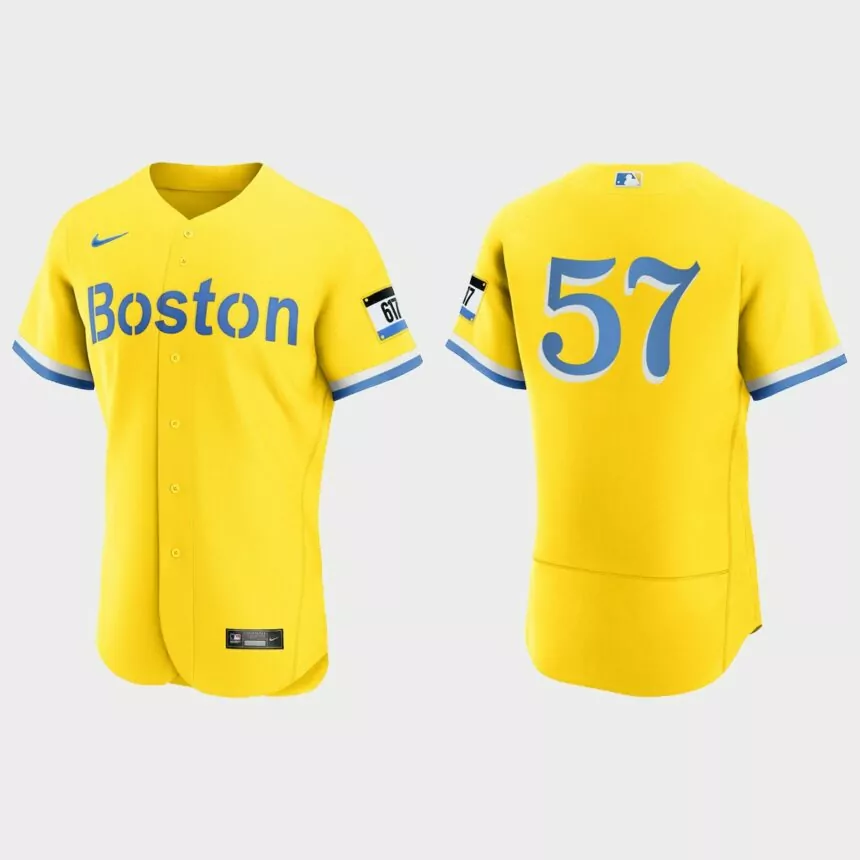 Joely Rodriguez Boston Red Sox City Connect Authentic Jersey – Gold Light Blue