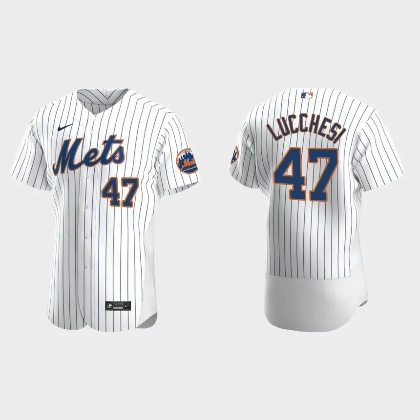 Joey Lucchesi #47 New York Mets Authentic Home Jersey – White