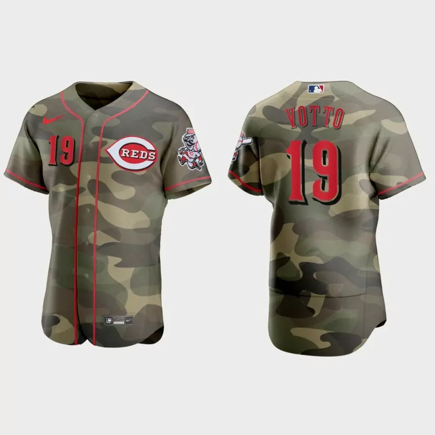 Joey Votto Cincinnati Reds 2021 National Armed Forces Day Authentic Jersey – Camo