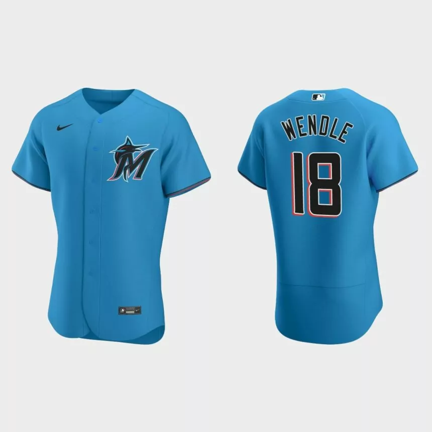 Joey Wendle Miami Marlins Authentic Alternate Jersey – Blue