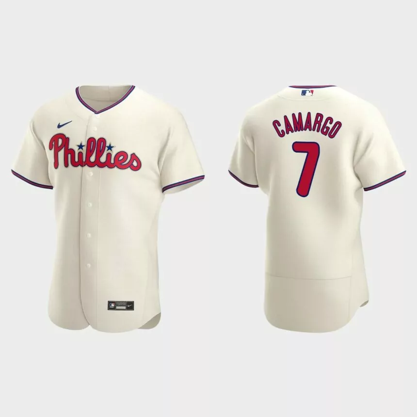 Johan Camargo Philadelphia Phillies Authentic Alternate Jersey – Cream