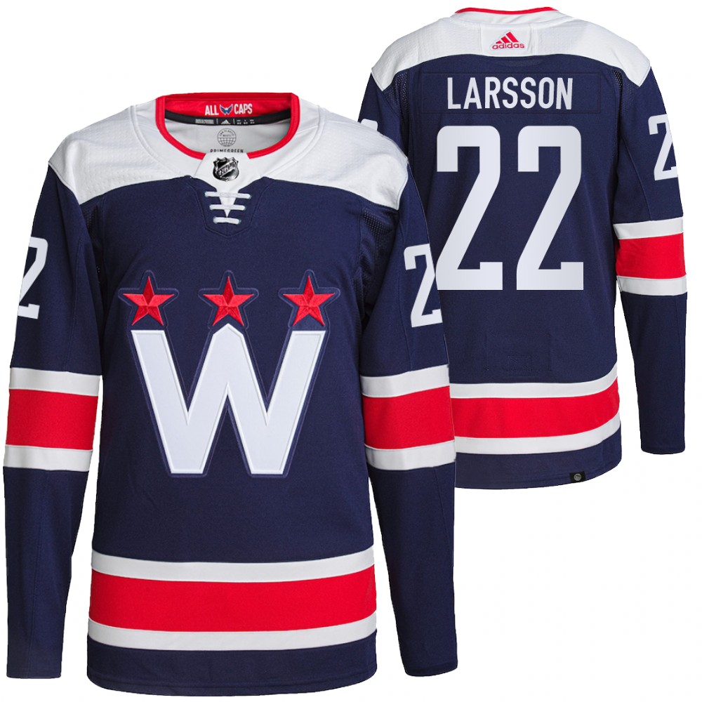 Johan Larsson 2022 Washington Capitals Navy Alternate Primegreen Authentic Pro Jersey