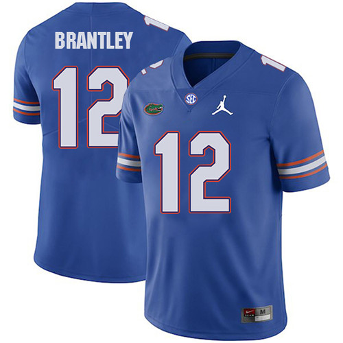 John Brantley Florida Gators Men's Jersey - #12 NCAA Blue Stitched Jordan Authentic