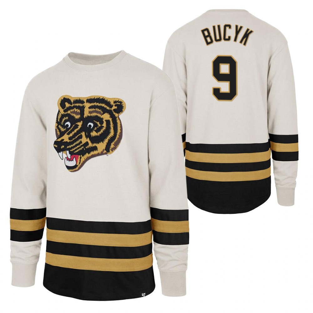 John Bucyk Boston Bruins Center Ice Crew White Retro Cotton Jersey