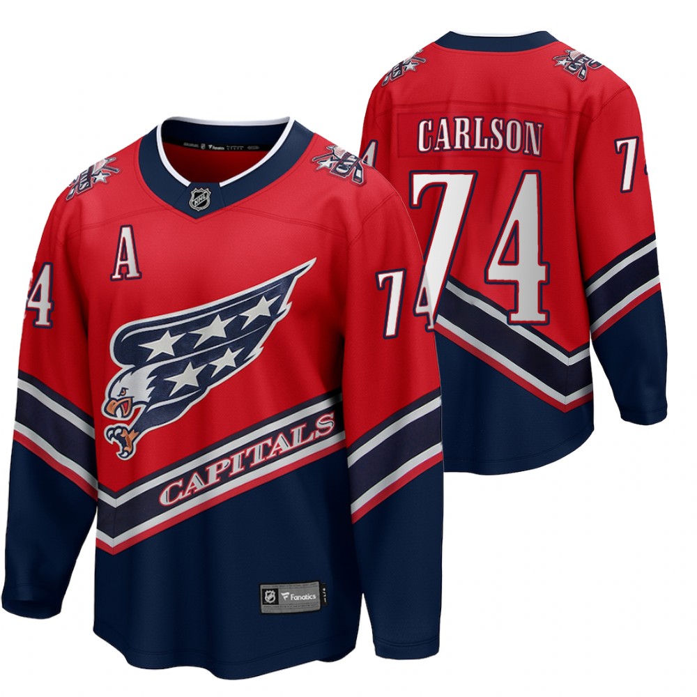 John Carlson Washington Capitals 2021 Reverse Retro Red Men Jersey Special Edition