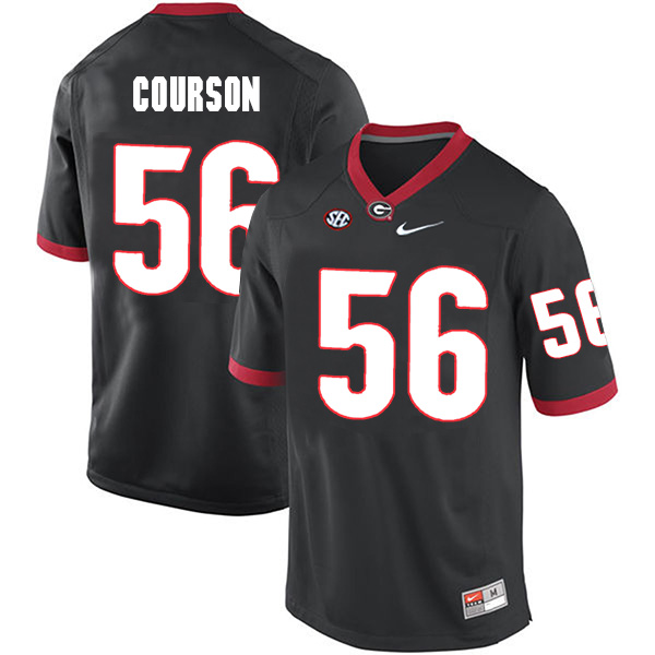 John Courson Georgia Bulldogs Men's Jersey - #56 NCAA Black Limited Home