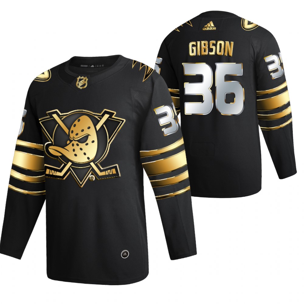 John Gibson Anaheim Ducks Black Golden Edition Jersey Limited Authentic