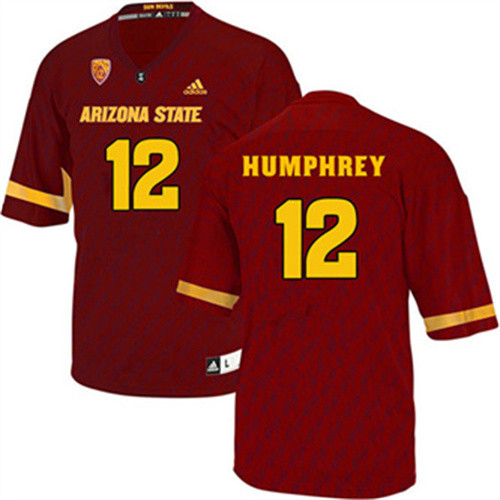 John Humphrey Arizona State Sun Devils Men's Jersey - #12 NCAA Maroon Stitched Authentic