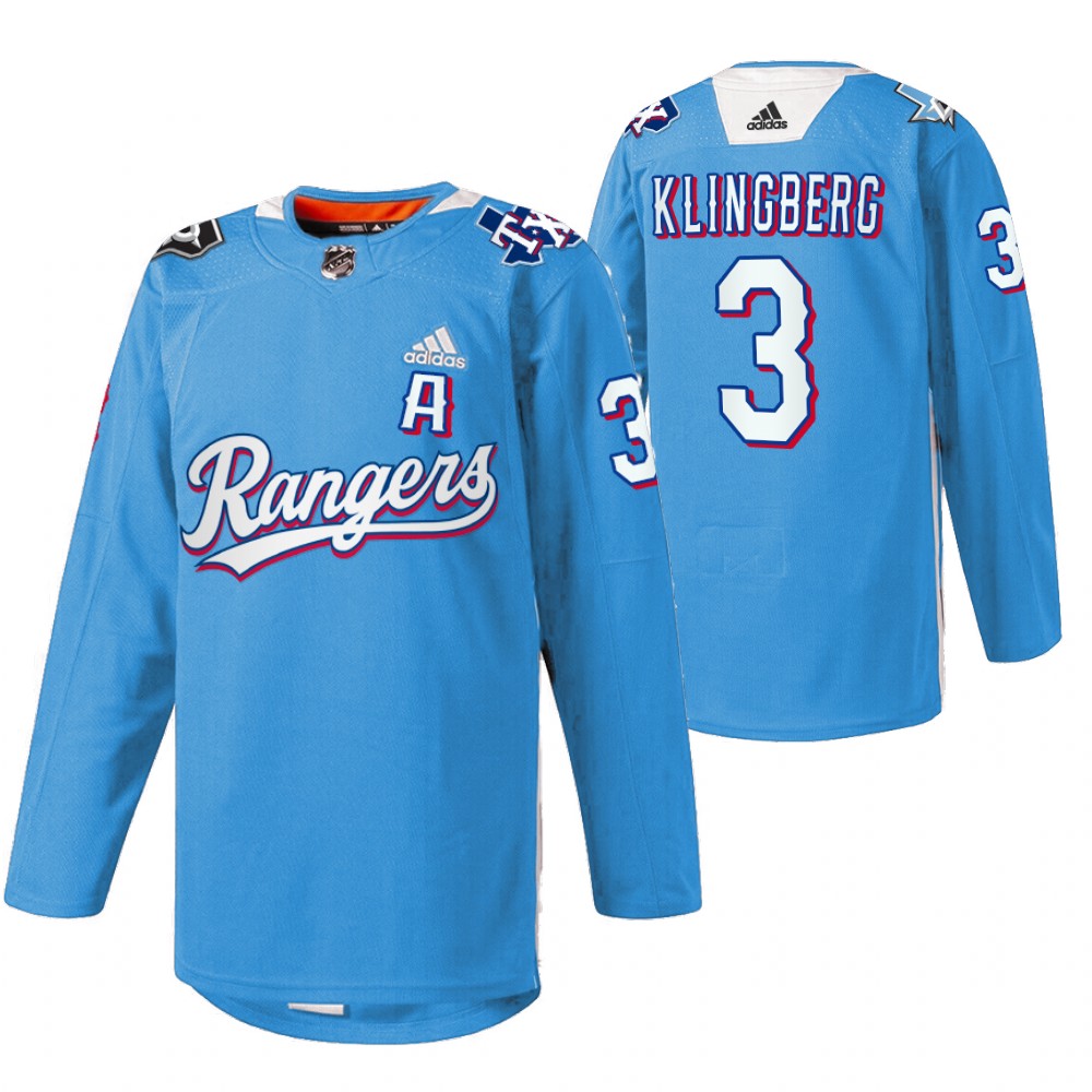 John Klingberg Stars Texas Rangers Night 2022 Jersey Blue Warmup