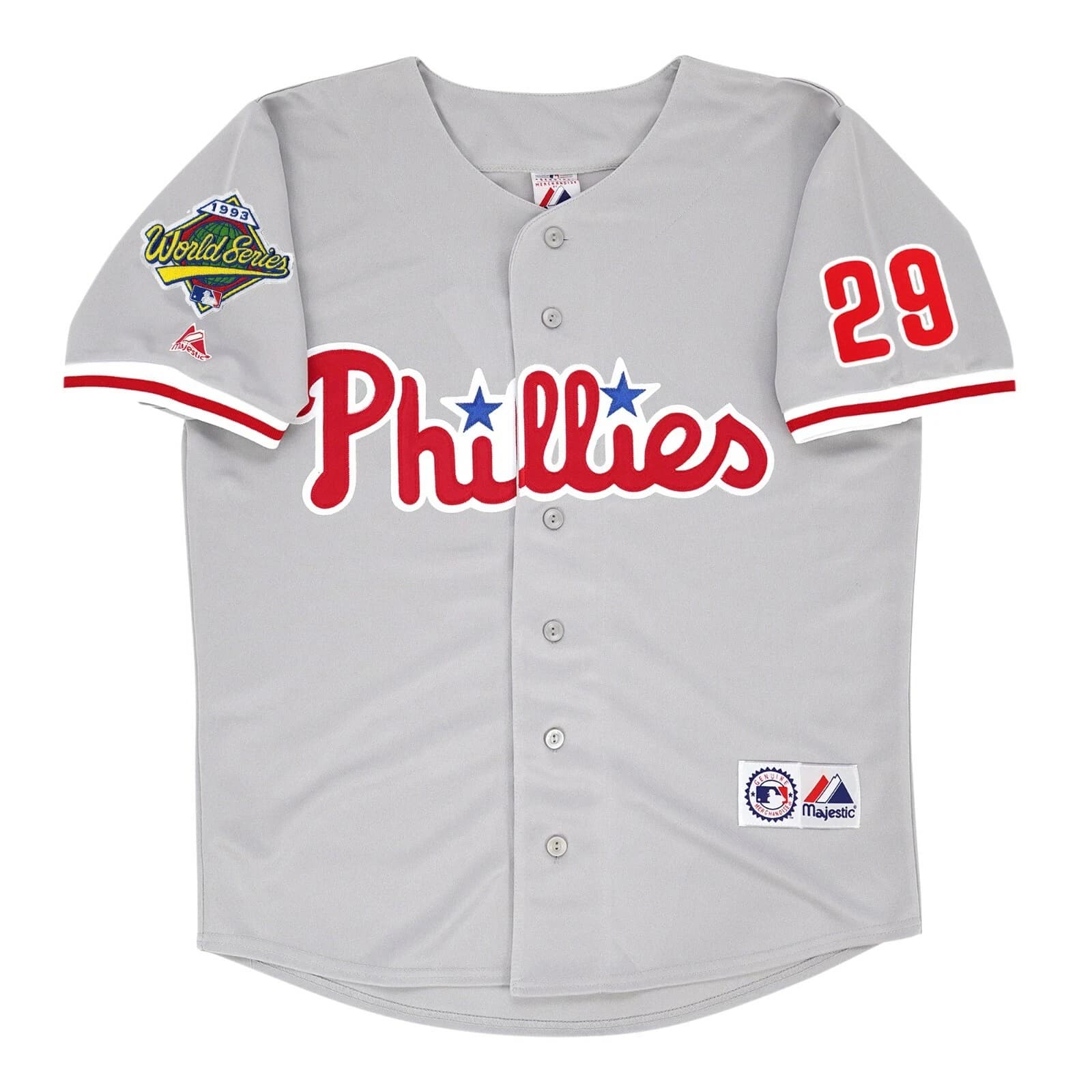 John Kruk 1993 Philadelphia Phillies World Series Home & Road Men's Jersey