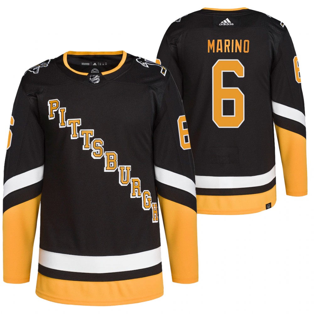 John Marino 2021-22 Pittsburgh Penguins Black Third Primegreen Authentic Jersey