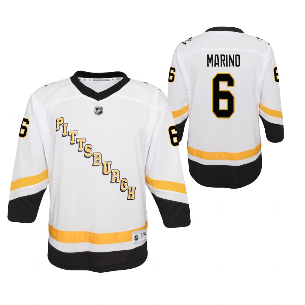John Marino Pittsburgh Penguins 2021 Reverse Retro White Youth Jersey Replica