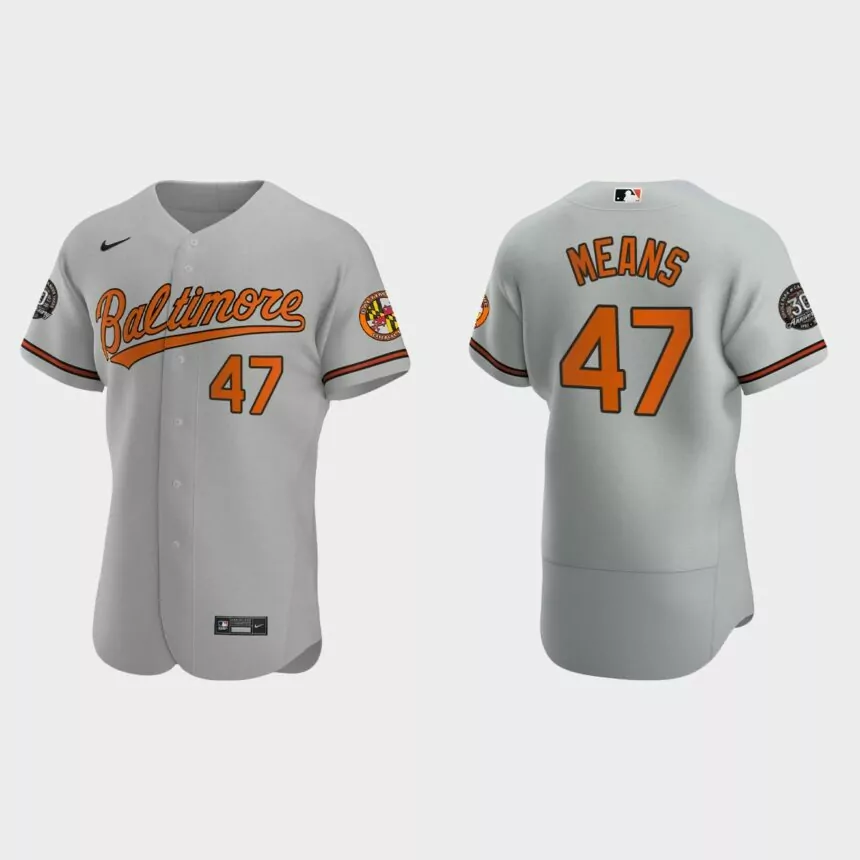 John Means Baltimore Orioles 30th Anniversary Authentic Jersey – Gray