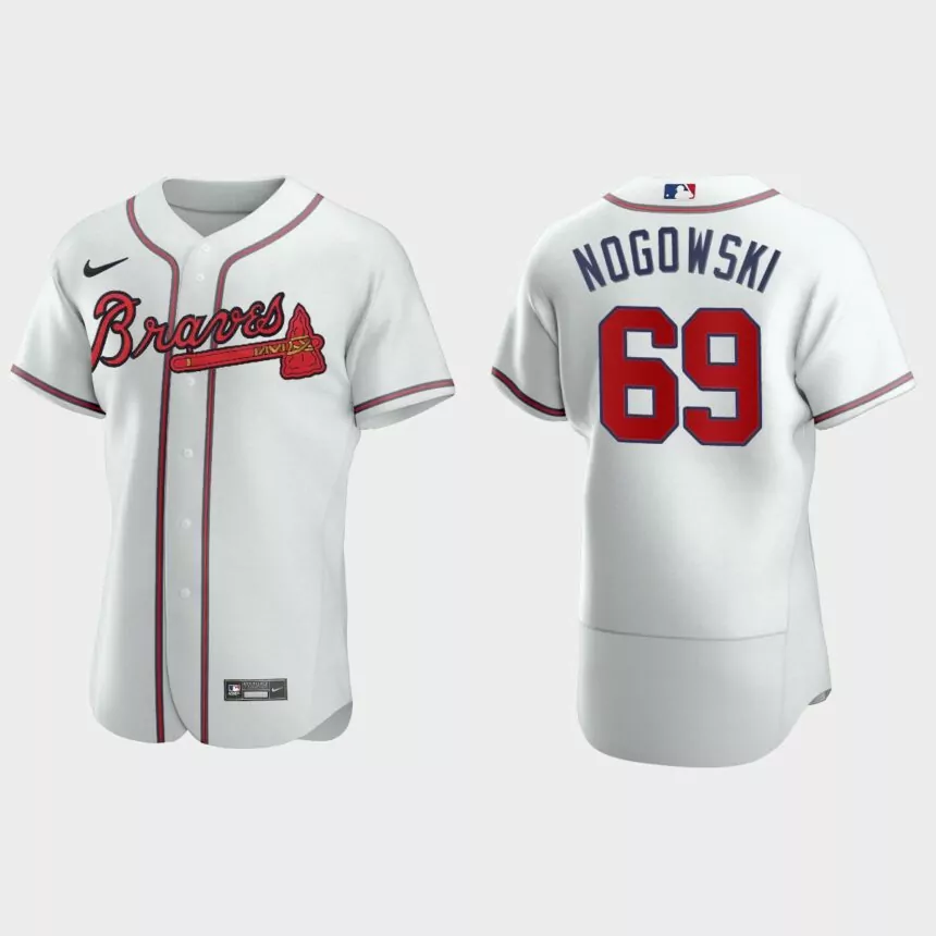 John Nogowski Atlanta Braves Authentic Home Jersey – White