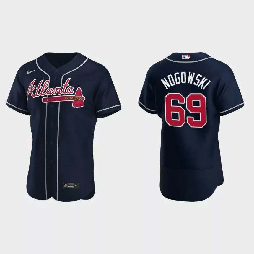 John Nogowski Atlanta Braves Authentic Jersey – Navy的副本