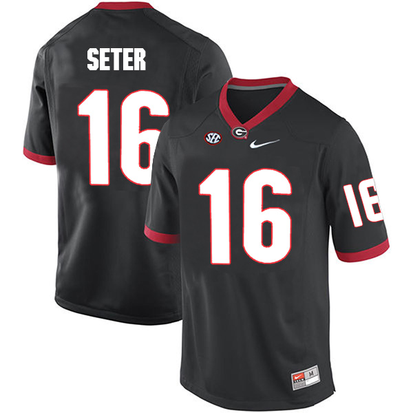 John Seter Georgia Bulldogs Men's Jersey - #16 NCAA Black Limited Home