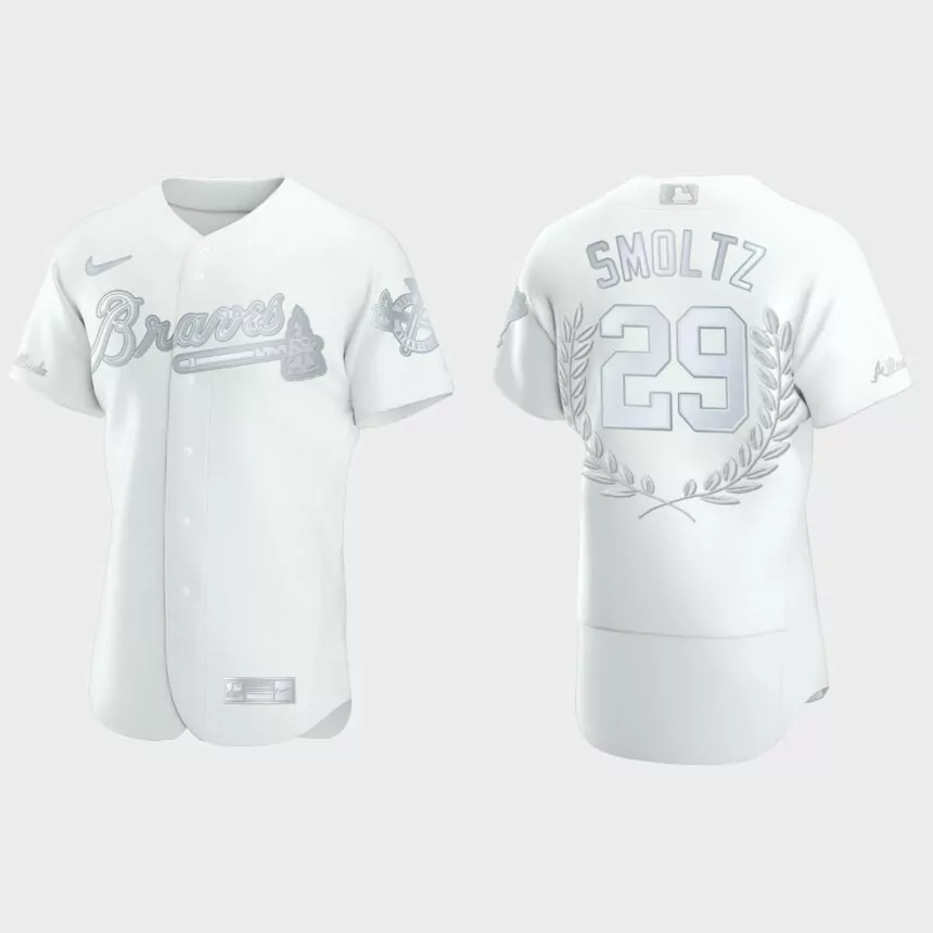 John Smoltz #29 Atlanta Braves NL Cy Young Awards Collection Jersey – White
