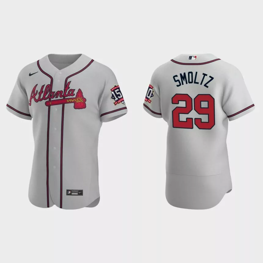 John Smoltz Atlanta Braves 150th Anniversary World Series Jersey – Gray