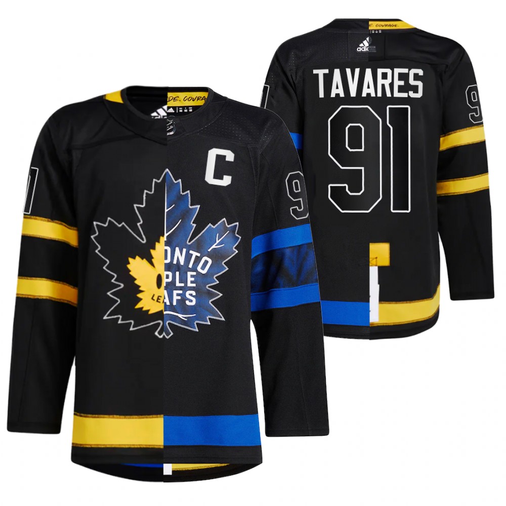 John Tavares Maple Leafs Drew house Black Split Edition Alternate Jersey