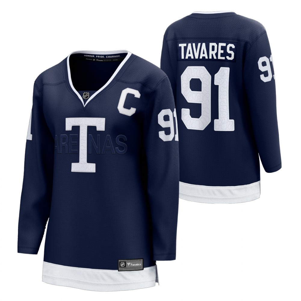 John Tavares Toronto Maple Leafs 2022 Heritage Classic Navy Women Jersey