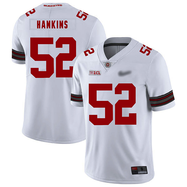 Johnathan Hankins Ohio State Buckeyes Men's Jersey - #52 NCAA White Replica Authentic