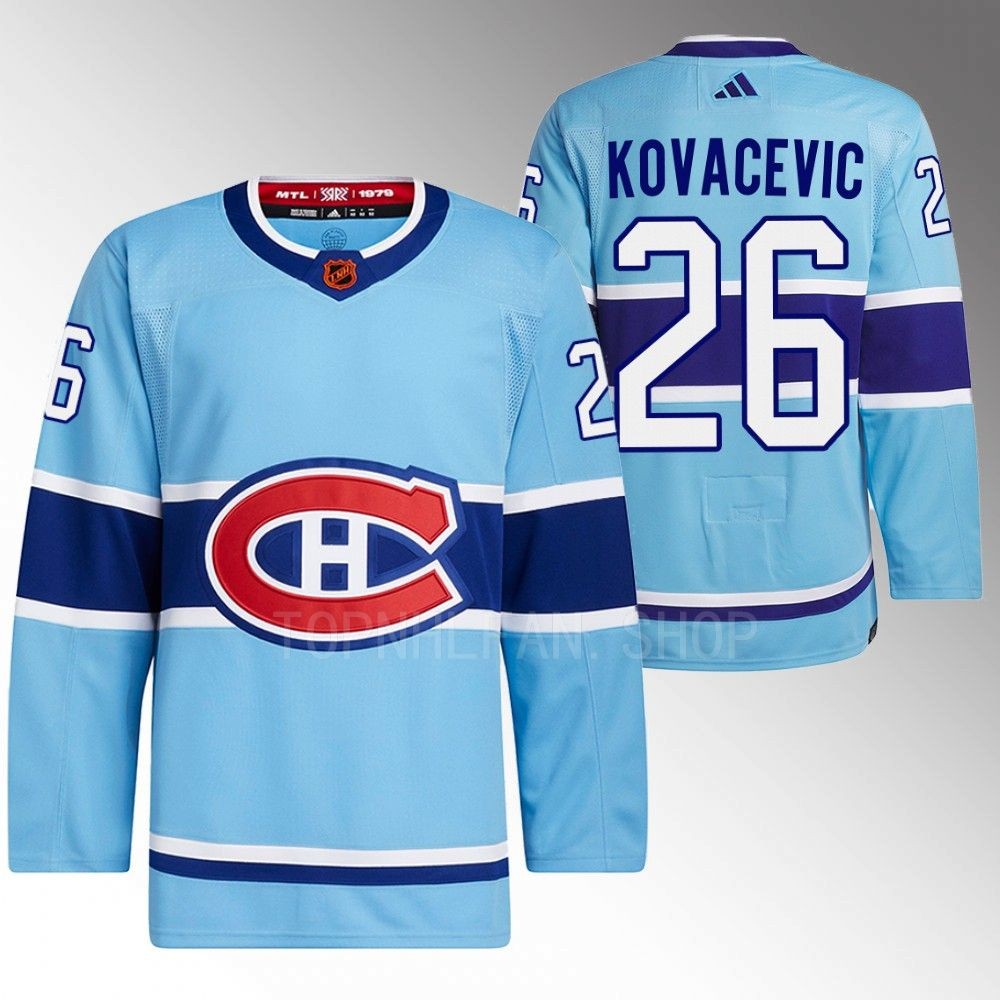 Johnathan Kovacevic 2022 Montreal Canadiens Blue Reverse Retro 2.0 Authentic Primegreen Jersey