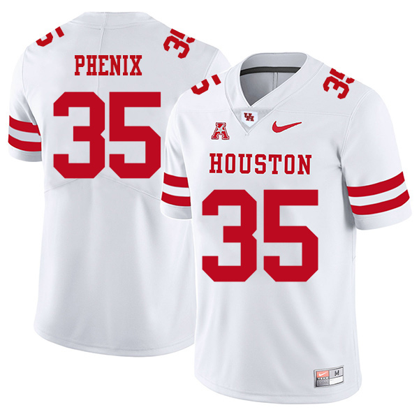 Johnathan Phenix Houston Cougars Men's Jersey - #35 NCAA White Stitched Authentic