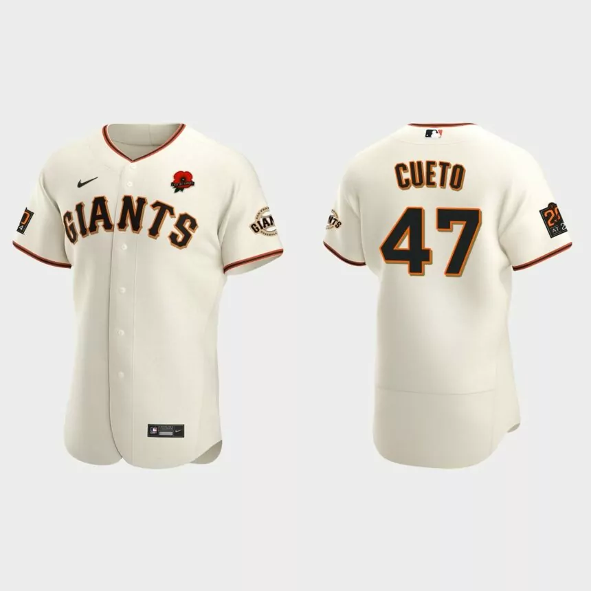Johnny Cueto San Francisco Giants 2021 Memorial Day Authentic Jersey – Cream