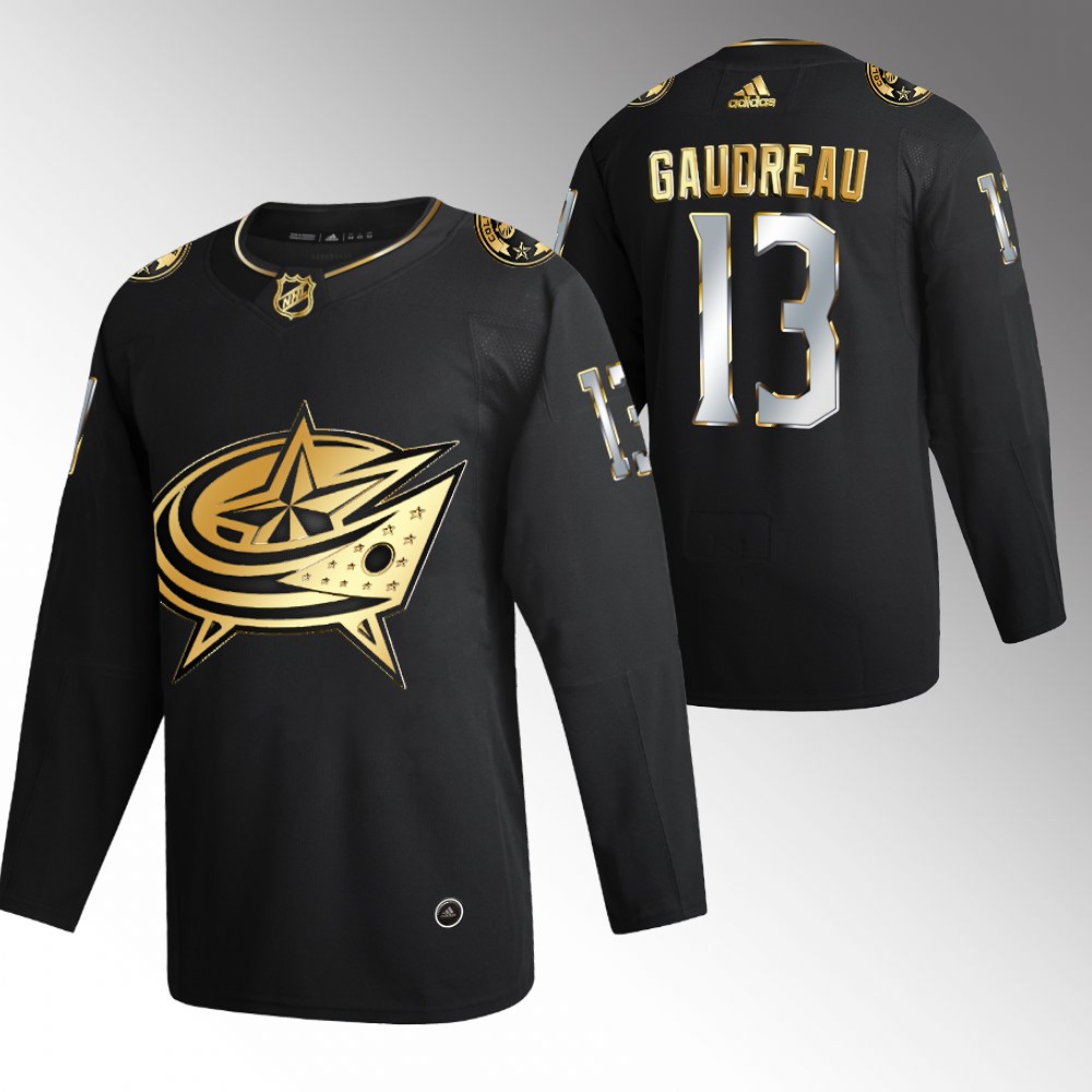 Johnny Gaudreau Blue Jackets #13 Black Authentic Golden Edition Jersey