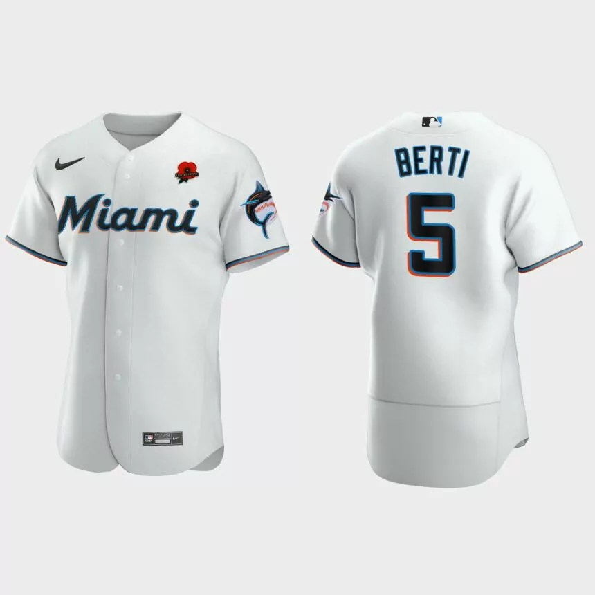 Jon Berti Miami Marlins 2021 Memorial Day Authentic Jersey – White