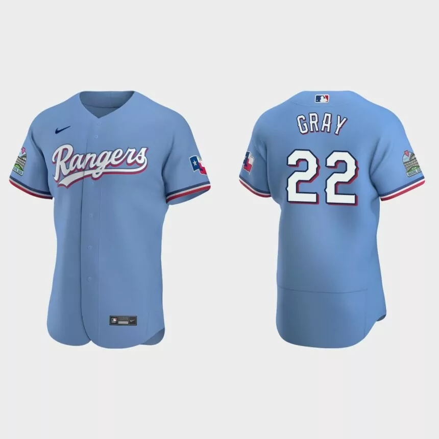 Jon Gray Texas Rangers Authentic Alternate Jersey – Light Blue
