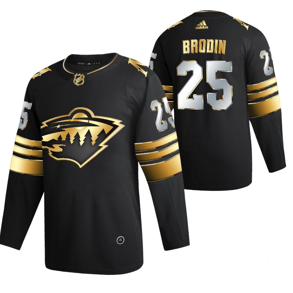 Jonas Brodin Minnesota Wild Black Golden Edition Jersey Limited Authentic