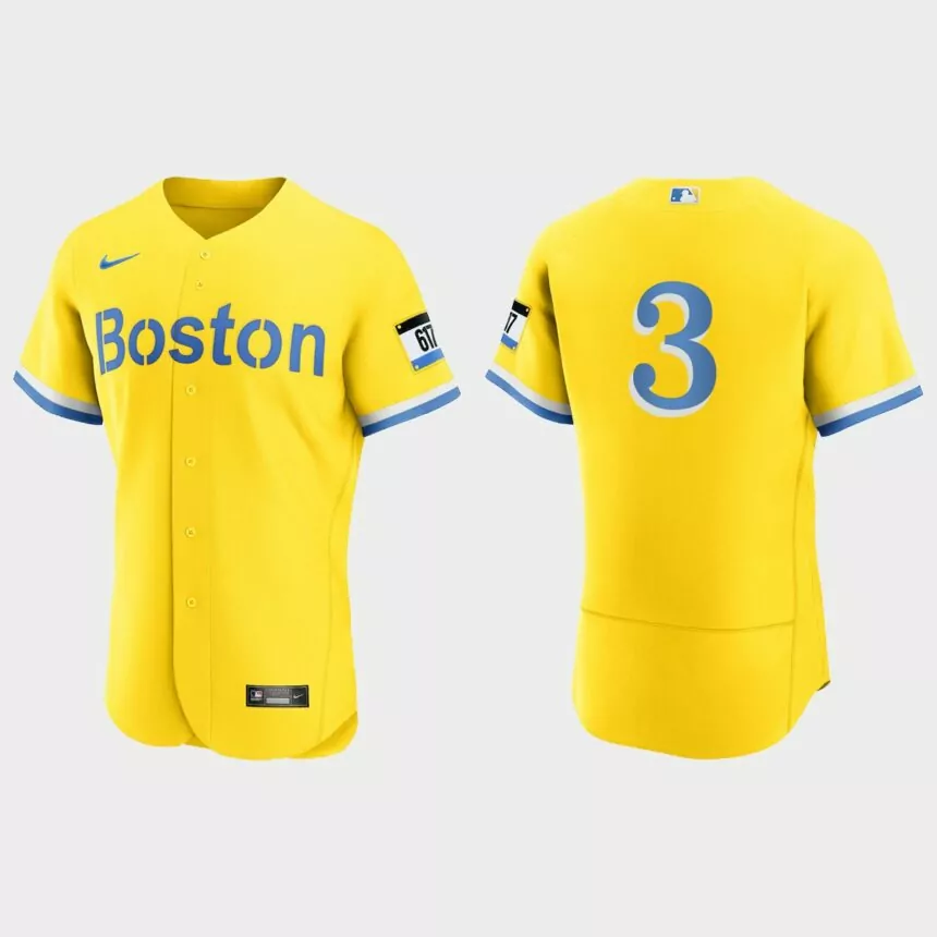 Jonathan Arauz Boston Red Sox 2021 City Connect Authentic Jersey – Gold Light Blue