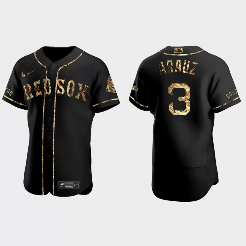 Jonathan Arauz Boston Red Sox Python Skin Authentic Jersey – Black