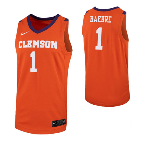 Jonathan Baehre Jersey Orange Clemson Tigers Replica
